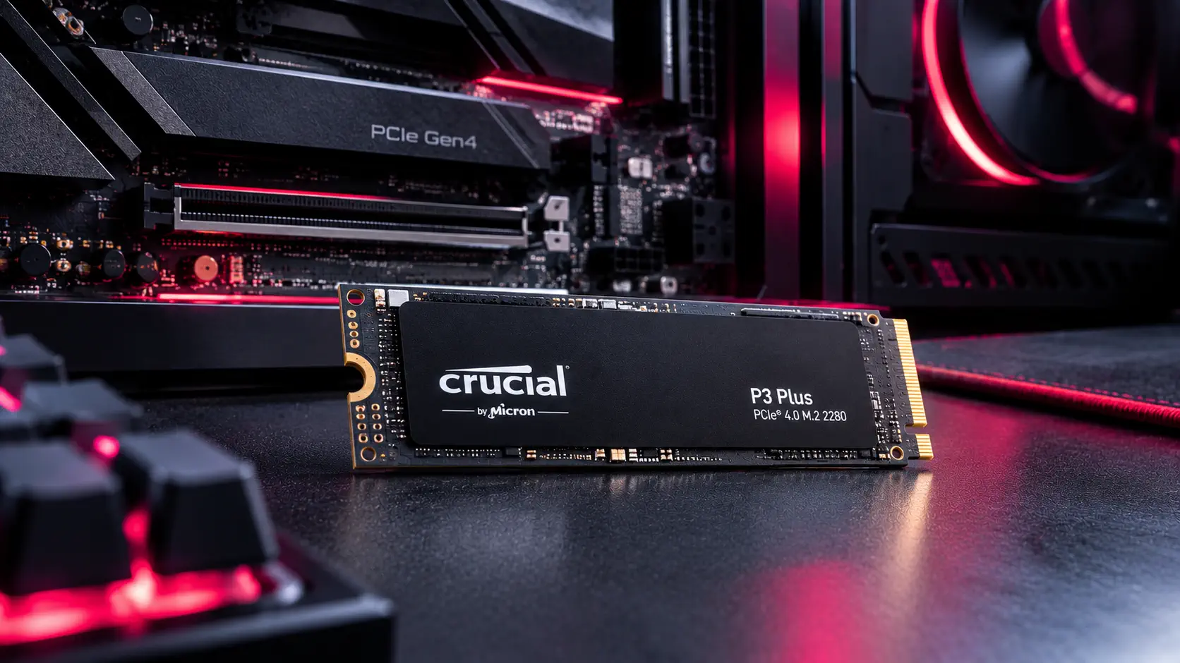 Crucial P3 Plus SSD review key art